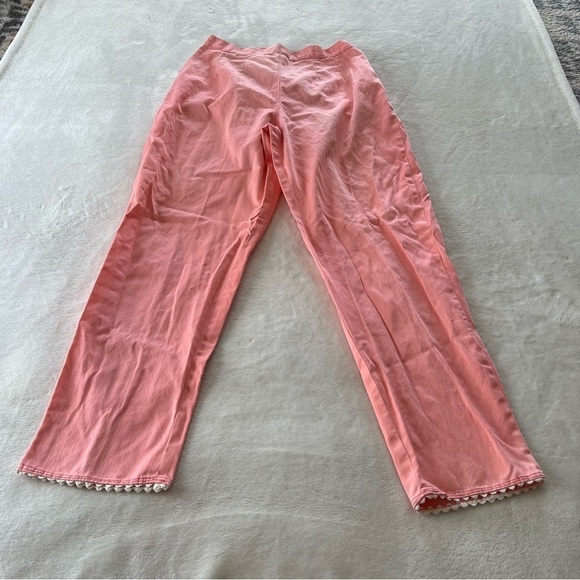 Vintage Scalloped Pink Blouse and High Waist Pants Set - Picture 7 of 13